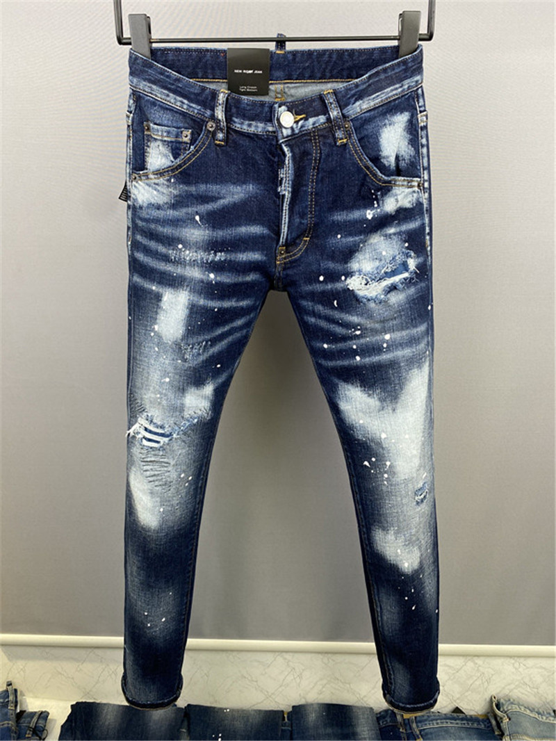 

2023 Top Quality jeans New Mens Luxury Designer D2 Denim Jeans Holes dsquared2 dsq2 dsquared Trousers Dsquare Biker Pants 2# 9861, 9862