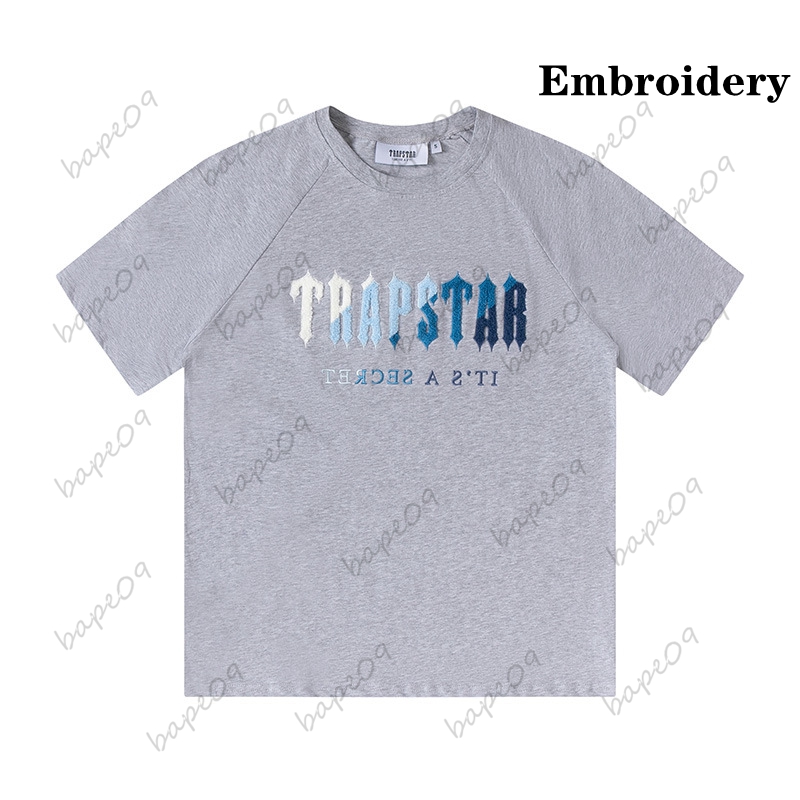 

Men Summer Trapstar T-shirt Rainbow Towel Embroidery Decoding Men t Shirt Men Black White Round Neck Tshirtsgxqt 16H3FFH3FF, B 21