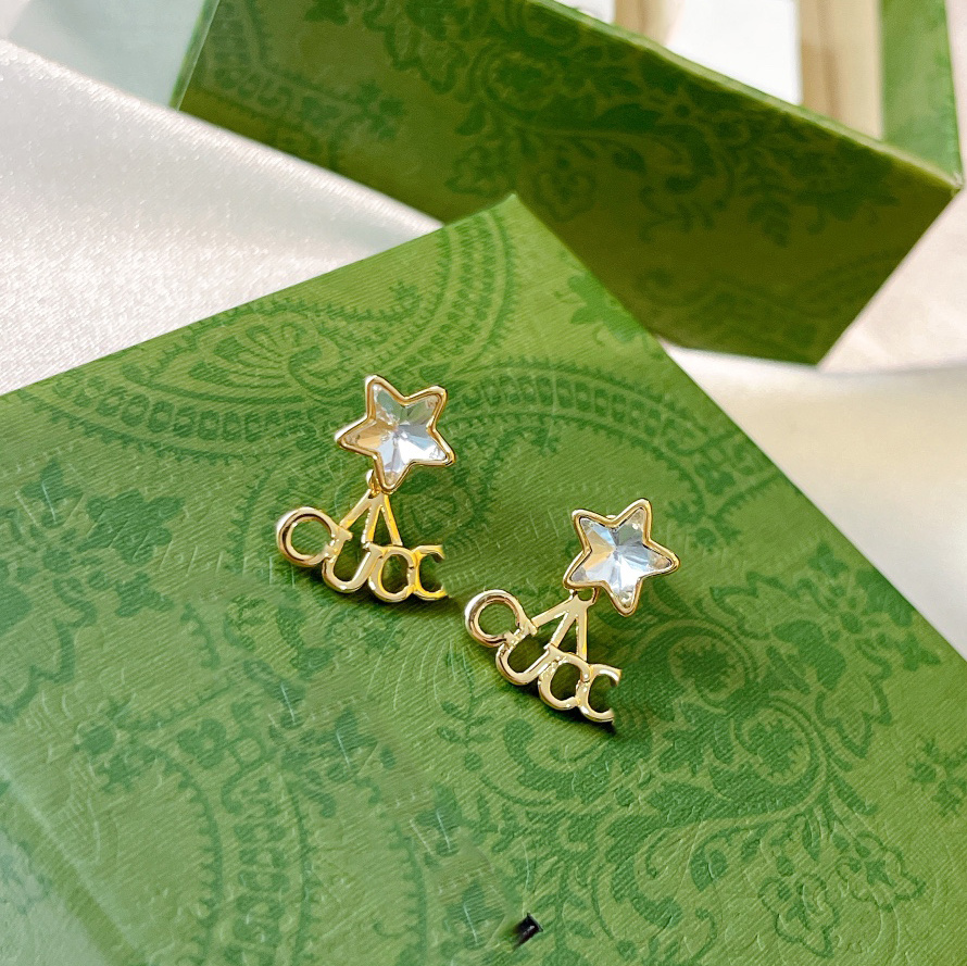 

Letter Double G Logo Designer Earring Stud Earing Luxury Women Fashion Hoop Jewelry Metal GGity Crystal Pearl Earring kgh