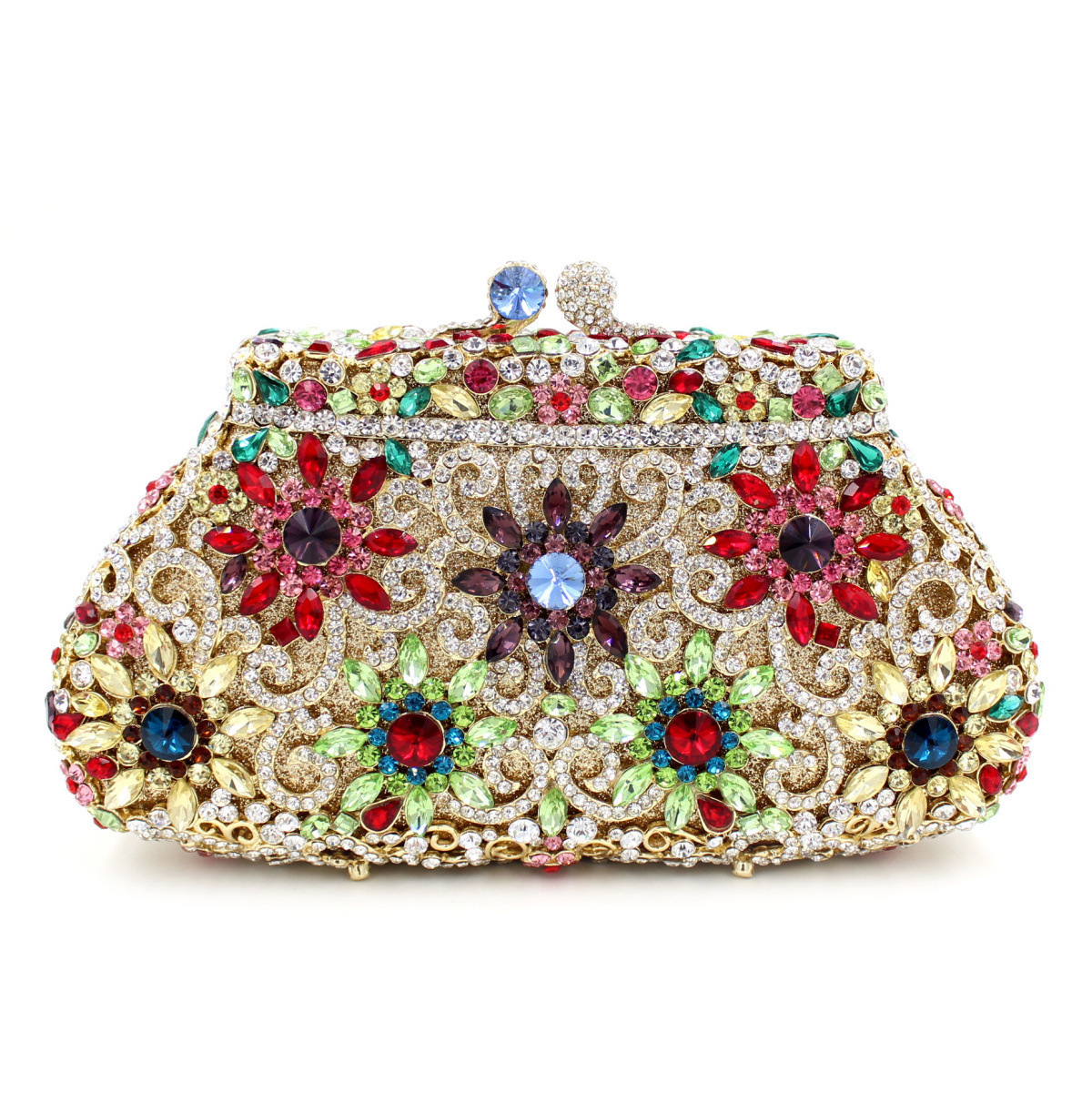

Evening Bags BL004 Wrap With Hollow Metal Crystal Dinner Wrap With Diamond Wrap Women's Handheld Bag 221111, Navy 11