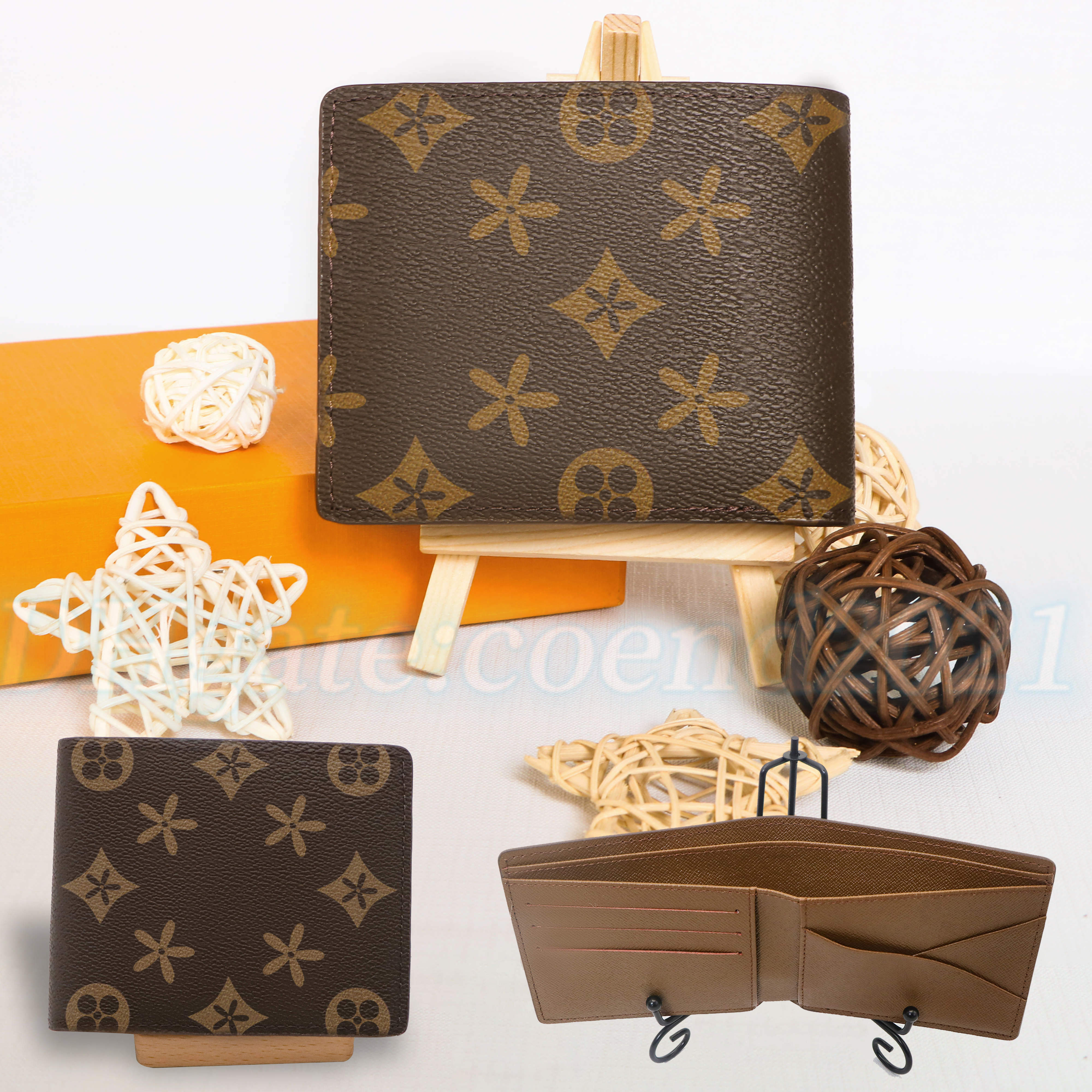 

High quality Man wallet 3 credit card slots Coin Purses Brown flower M60895 Multiple Women key pouch card holder luxury Designer wallets CardHolder Clutch Tote Purse, Black plaid