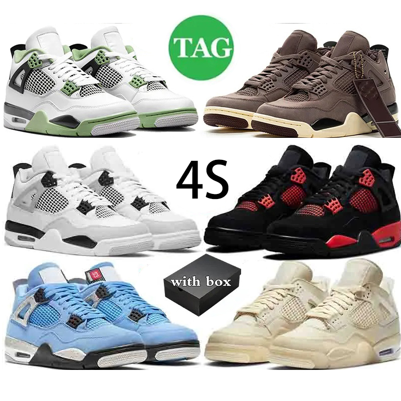 

Sports Shoes basketball sneakers dunks 4S series athletic shoes Military Black Seafoam White Sail j4 Thunder 4s Infrared Outdoor Sneakers Trainers, 23