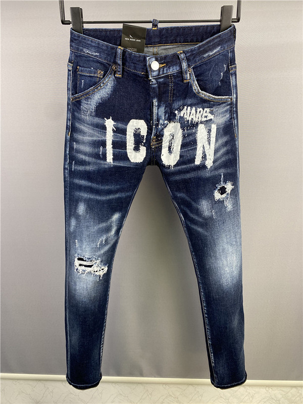 

2023 Top Quality jeans New Mens Luxury Designer D2 Denim Jeans Holes dsquared2 dsq2 dsquared Trousers Dsquare Biker Pants 2# 9839, 9853
