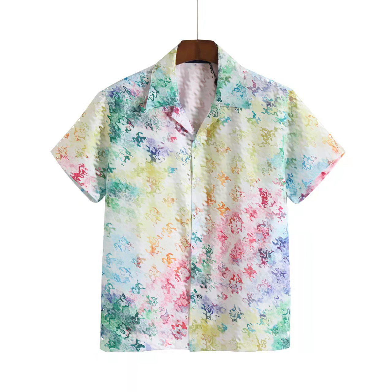 

Design Blouse Men's Camisas De Hombre Fashion Geometric Letter Print Casual Shirts Men Short Sleeve Turn Down Collar Business Dress Shirt -3XL 7N9N