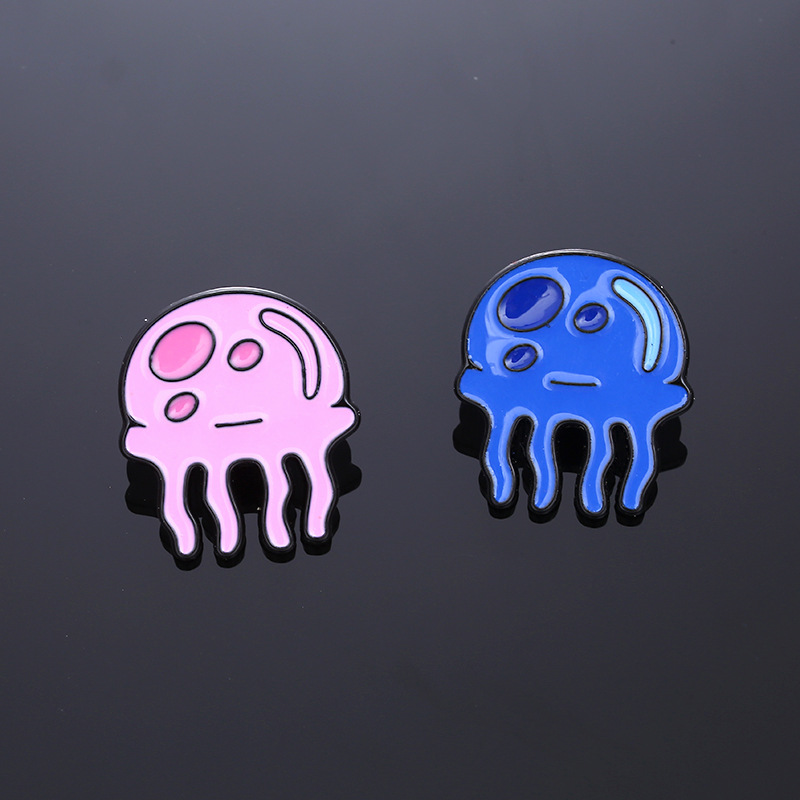 

Marine Biology Alloy brooch Cute Color Jellyfish Underwater Animal Badge Cute Anime Movies Games Hard Enamel Pins Collect Metal Cartoon Brooch, Color #1