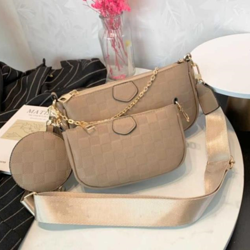 

Multicolor 3 pieces/set of bag MULTI POCHETTE mens women shoulder crossbody bag designer bag handbag shoulder bag Luxury louis vuitton chain bag messenger bag wallet, Add box