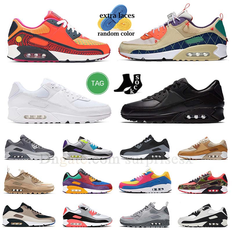 

2023 original Running Shoes 90 90s Mens Womens Triple black White Leather Trail Team Gold Dia de los Muertos What The Caramel Sneakers Trainers famous dhgate shoe, A19 light blue 40-46