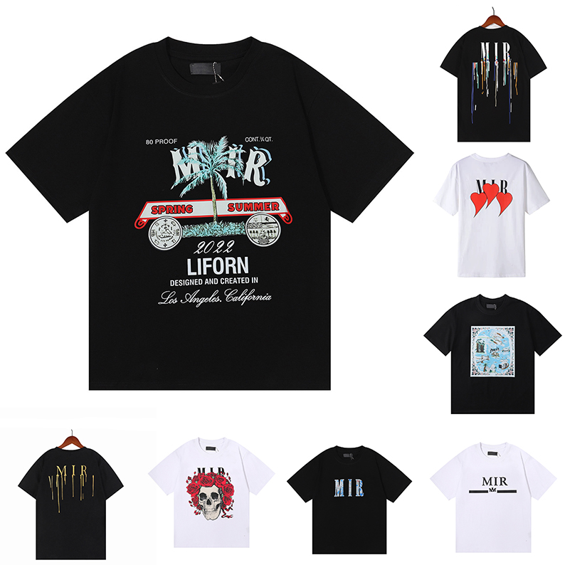 

2023 Designer Mens T shirts Womens Amiris Printed Fashion Man T-shirt Casual Tees Short Sleeve Luxury Hip Hop Streetwear Tshirts Size -XL