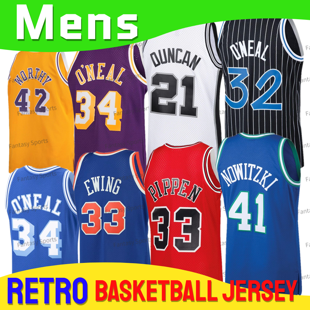 

Retro Stockton Carter McGrady Kemp Basketball Jersey 32 Shaquille ONeal 34 Penny Pippen Abdul-Jabbar 33 Bird Classic Mens Basketball Jerseys Stitched, Men jersey