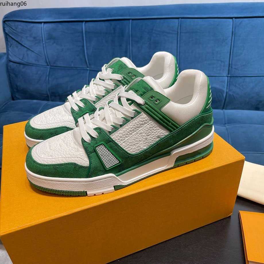 

Green louis louise viuton vuitton Designer Sneaker Virgil Trainer Casual White Shoes Calfskin Leather Abloh Red Blue Letter Overlays Platform Low Sneakers Si 95WY
