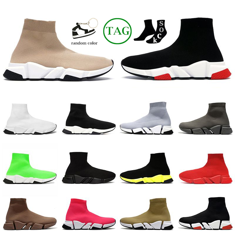 

2023 Women Mens Designer Sock Shoes Fashion Flat Casual Socks Trainers Black White blue Beige Knit Outdoor Sports Luxury Loafers Vintage Platform Sneakers Size 36-45, No box