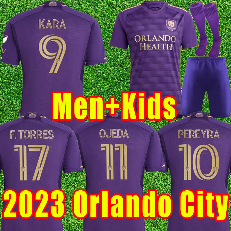 

MLS 2023 2024 Orlando city Soccer Jerseys 23 24 KARA PEREYRA OJEDA F.TORRES Football Shirt Uniforms top FANS PLAYER VERSION short sleeve Men kids adult child full kits, Home