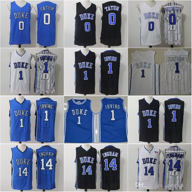 

0 Jayson Tatum Duke Blue Devils Basketball Jerseys Brandon 14 Ingram Stitched Jersey 1 Kyrie Irving College Black White Blue, Colour 15