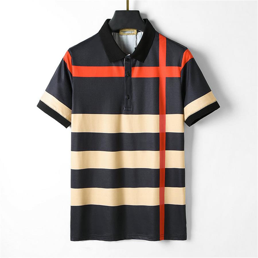 

Luxury Polo Shirt T-shirt Brand Designer T-shirt Clothing Stripe Short Sleeve Spring Summer Fashion Men's and Women's T-Shirt, Black