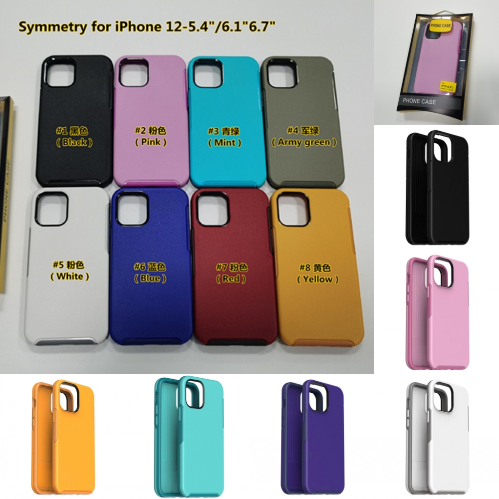 

Suitable symmetry case For iPhone14pro iphone13 iphone 12/12pro max iphone 11 iphone 7 8 colorful geometric two-color defender case 2 in 1 case, Mix 8 colors