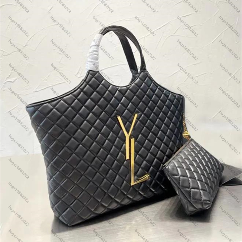 

ICARE shopping bag women shoulder crossbody bag designer bag handbag Quilted Leather tote Metal Chain leather bag high capacity shoulder bag luxury TOTE wallet YSLs, Add box