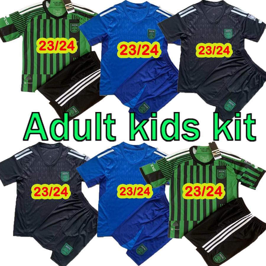 

2023 2024 MLS Inaugural Austin FC soccer jerseys 23 24 HomeDjitte Driussi Ring Cecilio Fagundez URUTTI adult kids sock kit football shirts, White