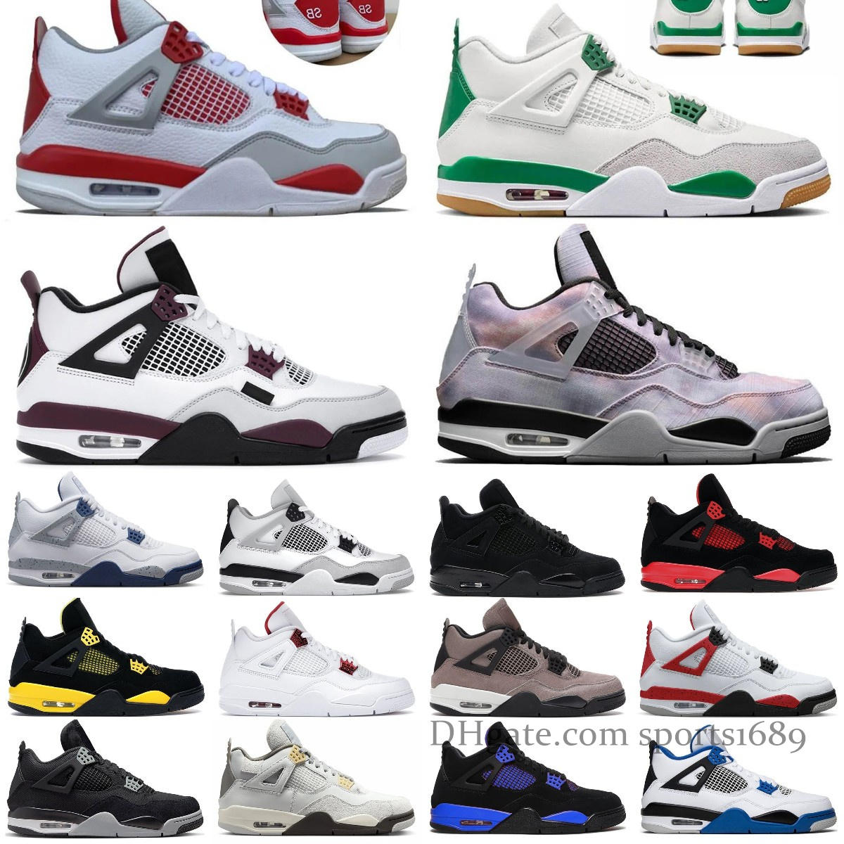 

4 Jumpman 4s Casual shoes Thunder Sail Black Cat Seafoam Retro Infrared Red Cement Photon Dust Cool Grey University Blue platform sports mens womens sneakers 36-47 hot, 4040