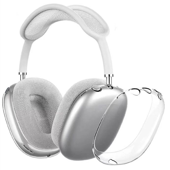 

For Airpods Max bluetooth earbuds Headphone Accessories Transparent TPU Solid Silicone Waterproof Protective case Headphones Headset cover Case