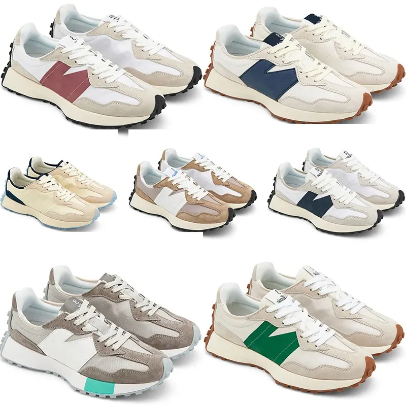 

running shoes n 327 mens white navy blue light camel white grass green sea salt red bean milk dark gray 3644 men women sneakers