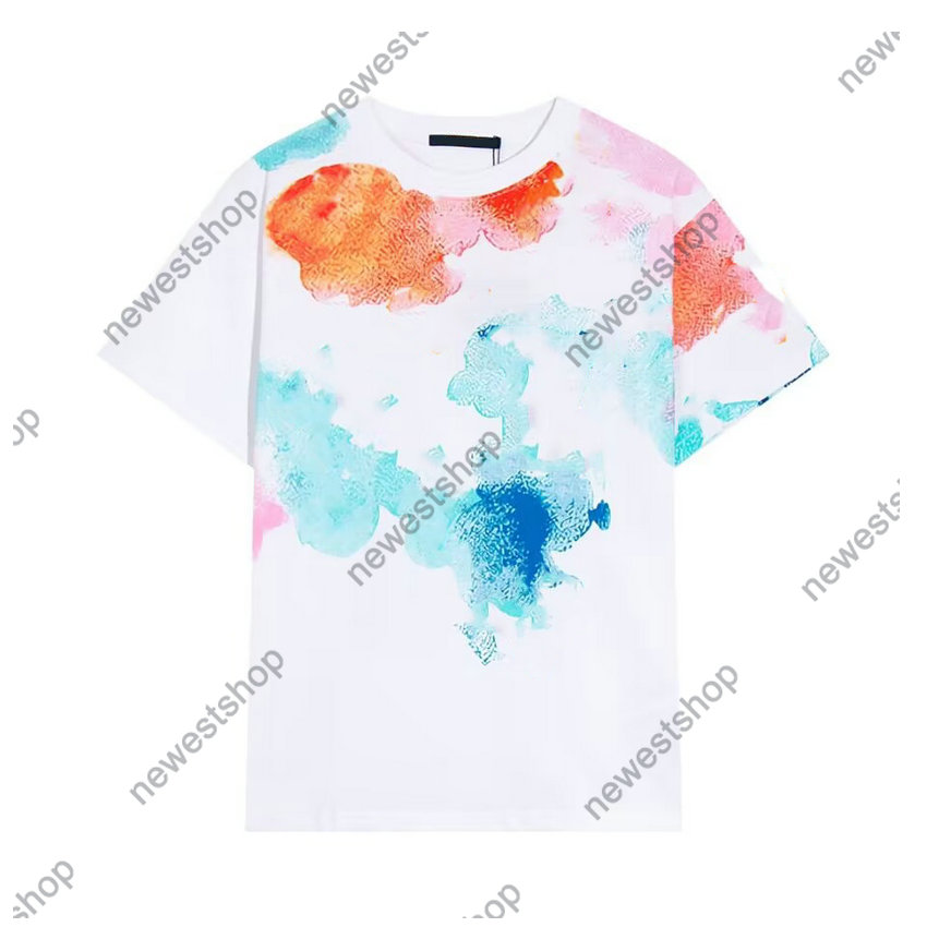 

2023 Men designer Tee t shirt mens COLOR letter print t shirts fashion cotton Graffiti printing tshirt women t-shirt Street Casual Tshirts white USA SIZE