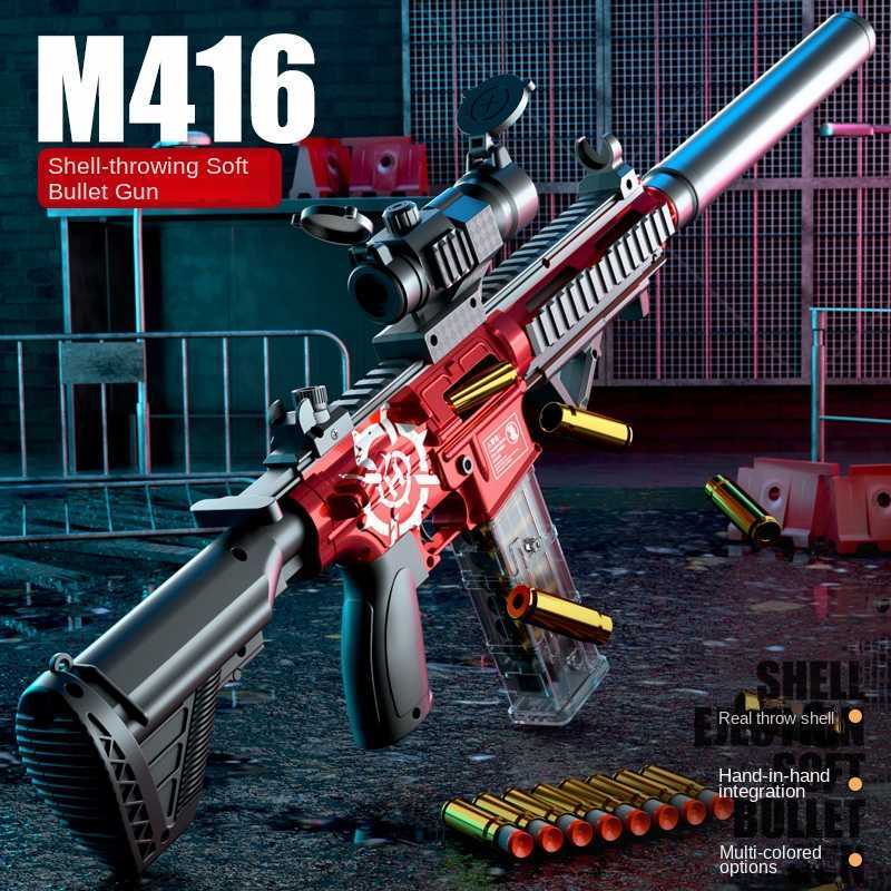 

Gun Toys M416 shell-ejecting soft bullet gun EVA bullet manual electric burst boy assault rifle children's toy gun outdoor game adult CS