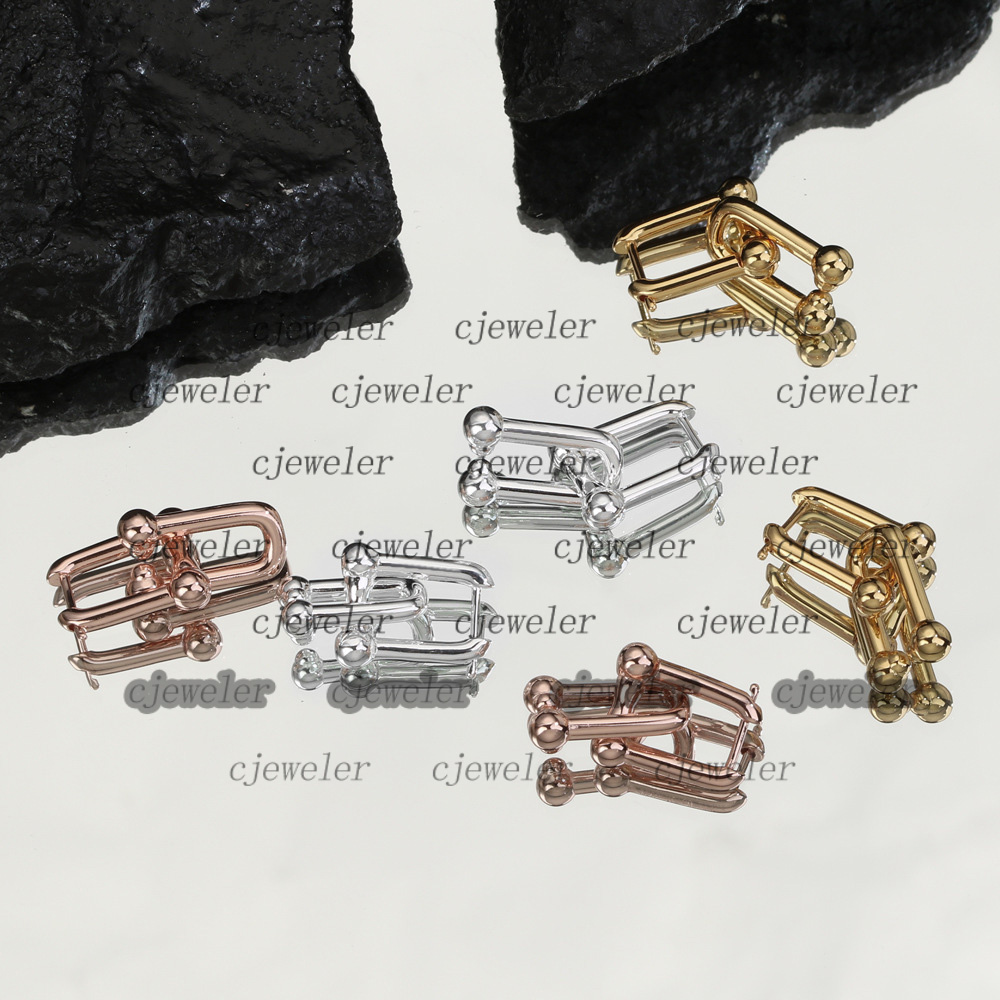 

Charm stud wholesales love earrings Tif925 Silver Jewelry U-shaped interlocking earrings designer for womens luxury jewellery orecchini