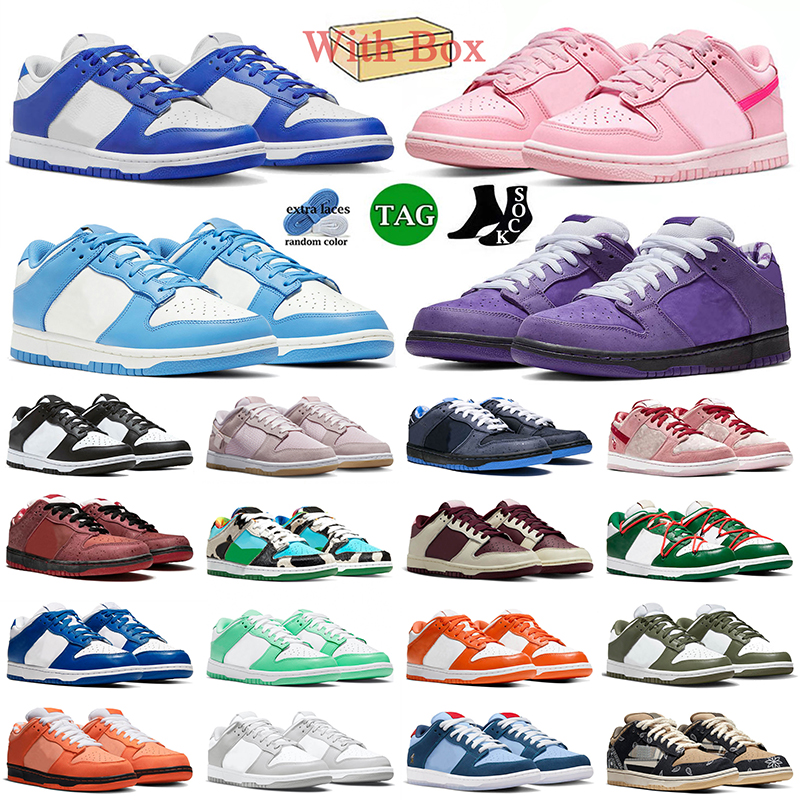 

With Box Triple Pink Running Shoes Lows Unc Why So Sad UCLA Varsity Green Pine OW Lobster Purple Orange Blue Grey Fog Chunky Trainers Outdoor Sneakers Mens Women 36-48, A47 36-45