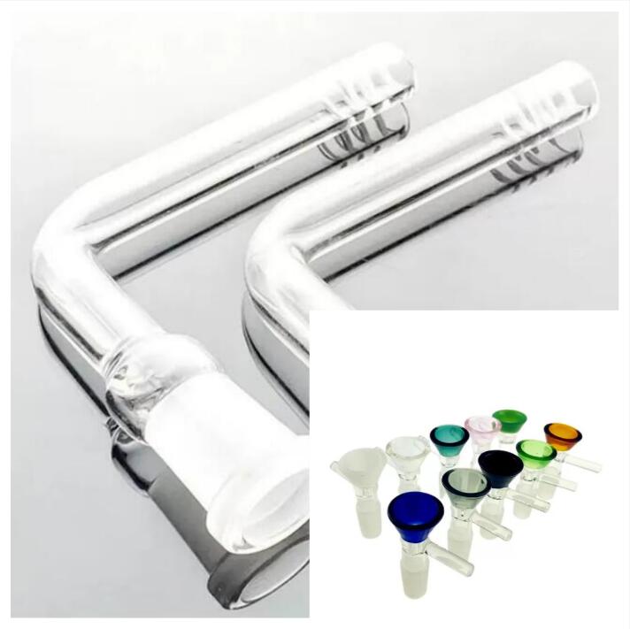 

14male glass bowl color random 14female 90° adapter for smoking bongs