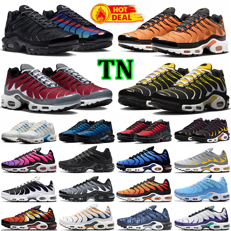 

tn plus terrascape running shoes men women tns sneakers Unity Atlanta Triple White Black University Blue Purple Gold Pink Sunset outdoor sports trainers 36-46, Black gold