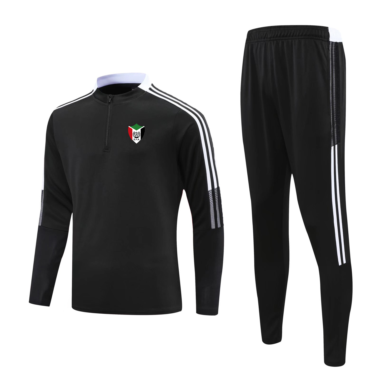 

Sudan national football team soccer adult tracksuit Training suit Football jacket kit track Suits Kids Running Sets Logo Customize, No 1