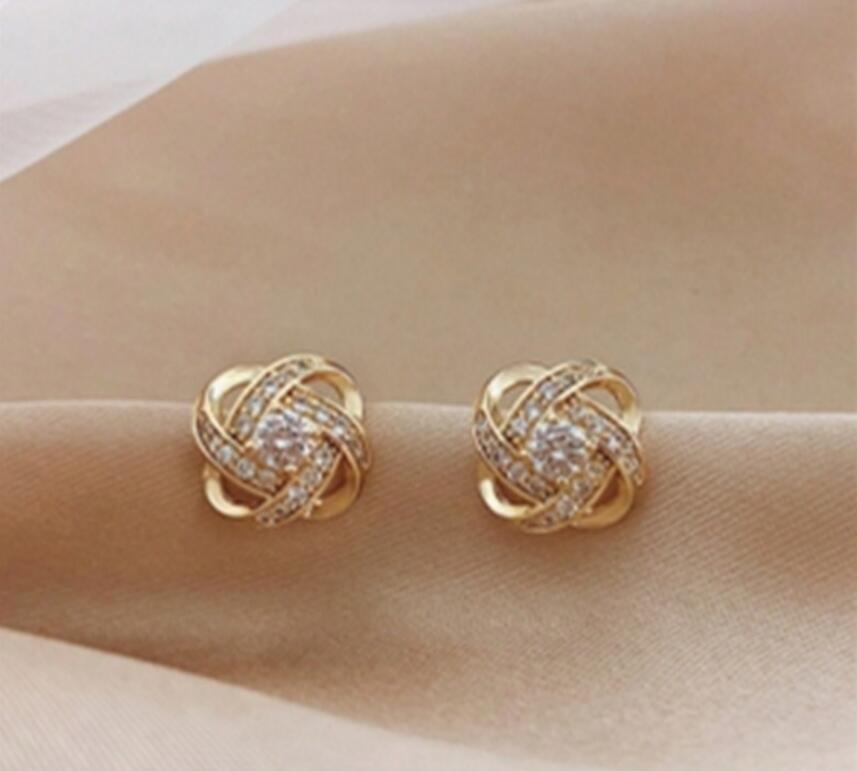 Fashion New Popular Earrings Classic Style Cross Full Drill Stud Earrings Luxury Beautiful Earrings Women Wedding Jewelry Earrings High Quality G-image-852609210