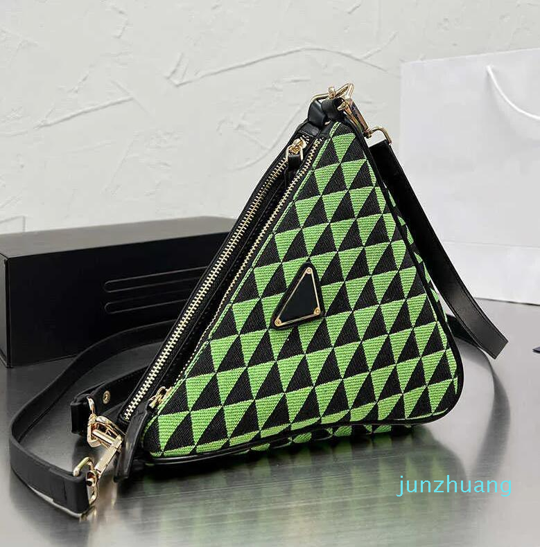 

Evening Bags Triangle Crossbody Shoulder Bag Women Handbags Purse Canvas Leather Detachable Handle Strap Small Tote Wallets Inside Fashion 011