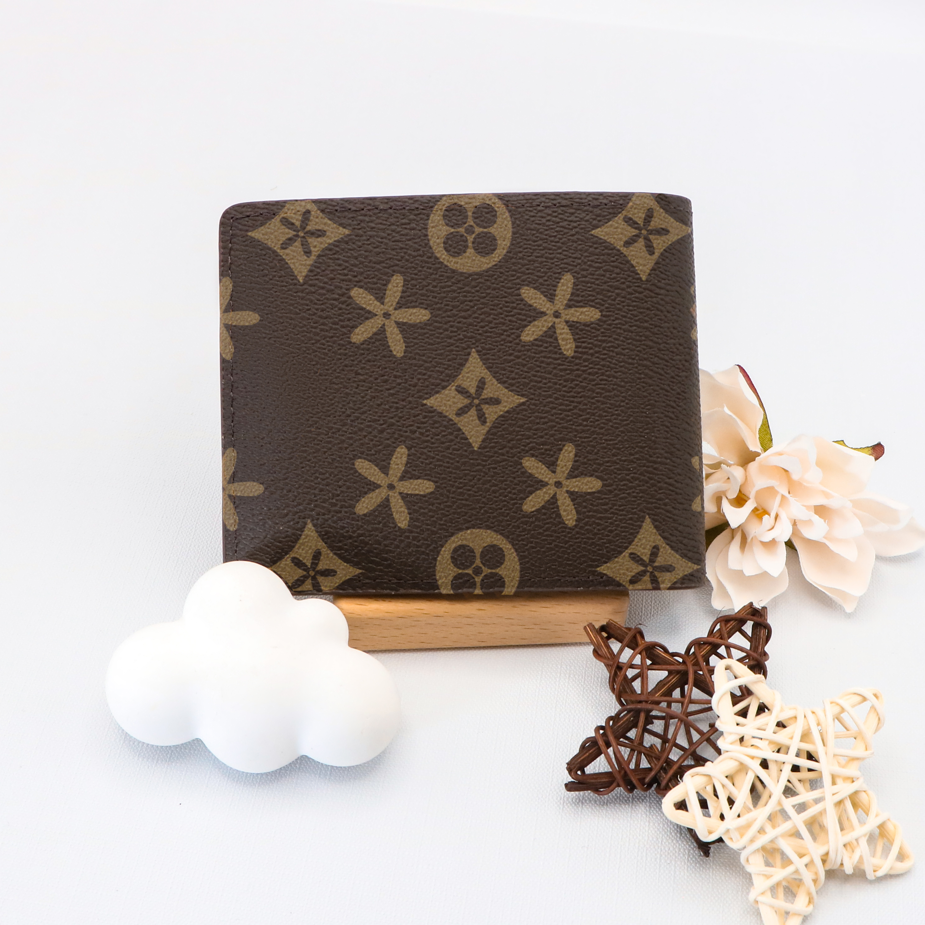 

wallet M60895 Multiple Women Man luxury Designer credit card slots Coin Purses Brown flower key pouch card holder top quality Genuine Leather wallets CardHolder, Black plaid