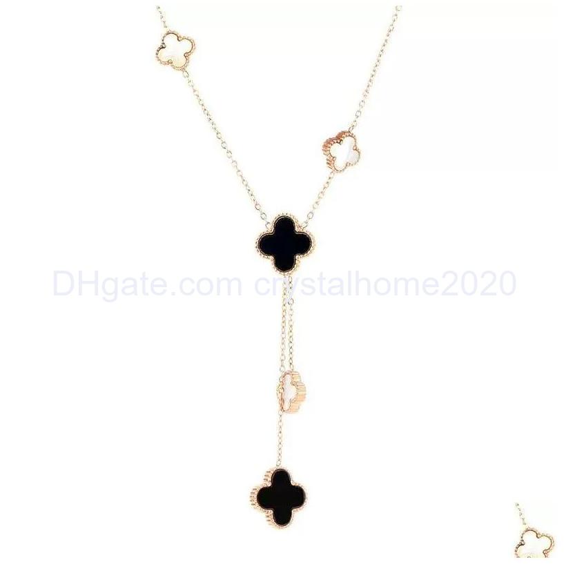 

Pendant Necklaces Double Side Clover Necklace Handmade Luxury Jewelry For Women Gift Drop Delivery 202 Otlcu