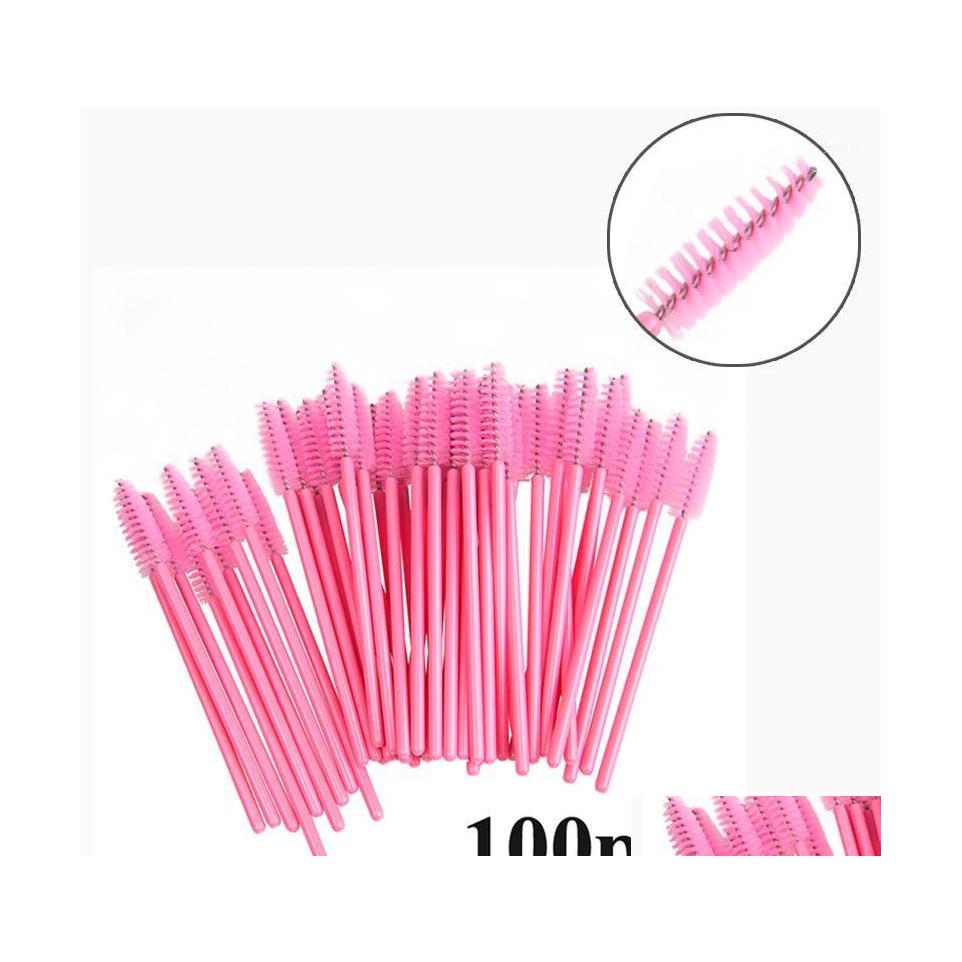 

False Eyelashes 100Pcs Eyelash Brush Disposable For Extension Eye Lash Makup Mini Mascara Wands Tool Drop Delivery Health Beauty Make Dhz31