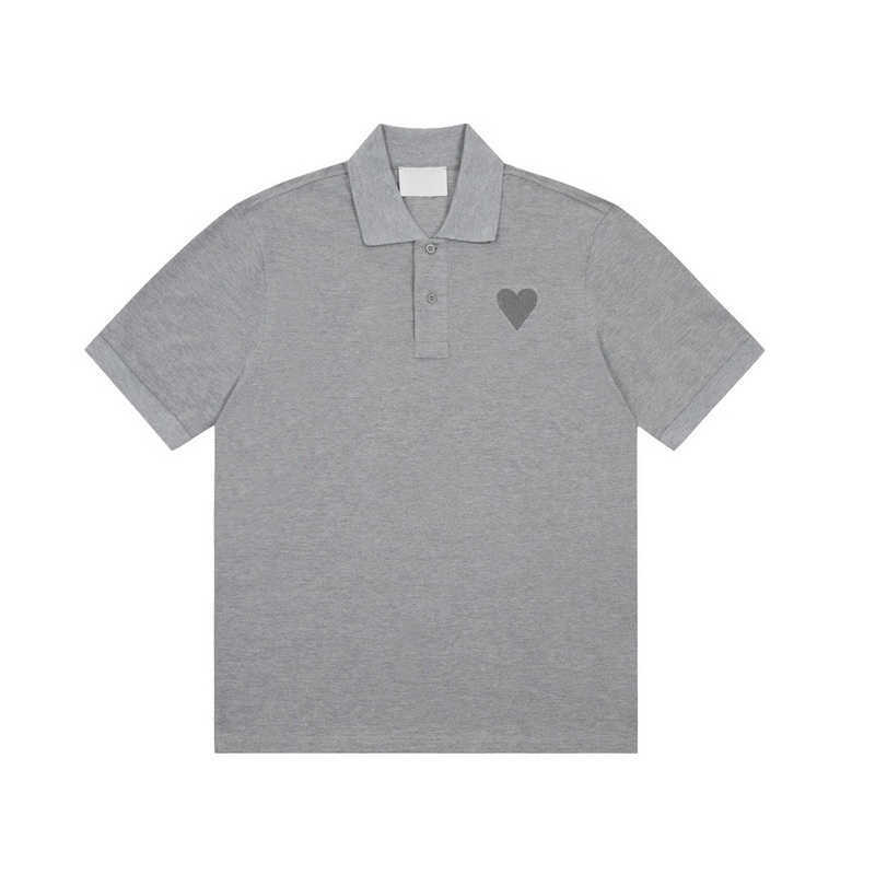 

2023SS Heart A Embroidery Polo Tee Men's T-Shirts Solid Color Fashion Man Women T-shirt Oversize Style FZTX2281, Beige