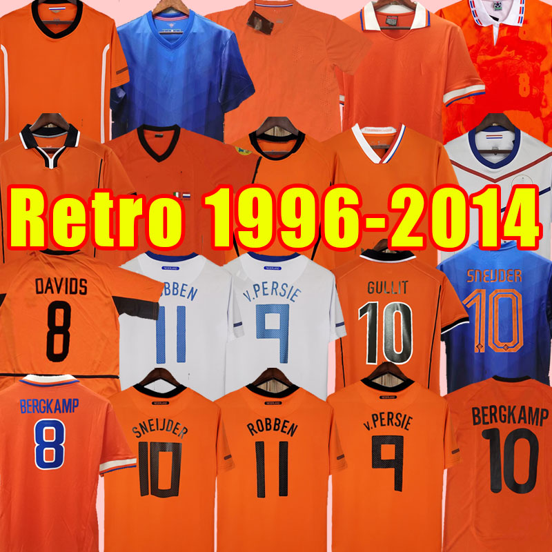 

Van Basten Retro Soccer Jerseys Holland football shirts BERGKAMP Gullit Rijkaard DAVIDS Netherland 08 10 96 97 1997 1998 2000 2002 2010 2014 home away 2008 2010 1996