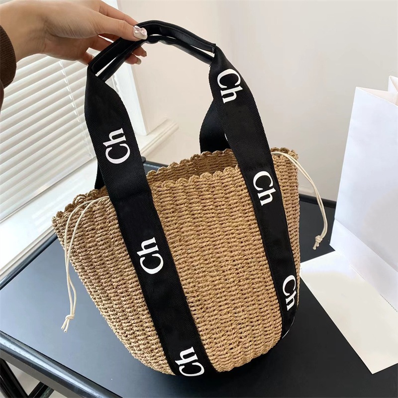

2023 Crochet Straw Beach Bags designer bag woman crossbody tote bag luxury handbag shopping totes Small Mini Print Letter Summer 5A, 18*14cm-brown(cl l0g0)