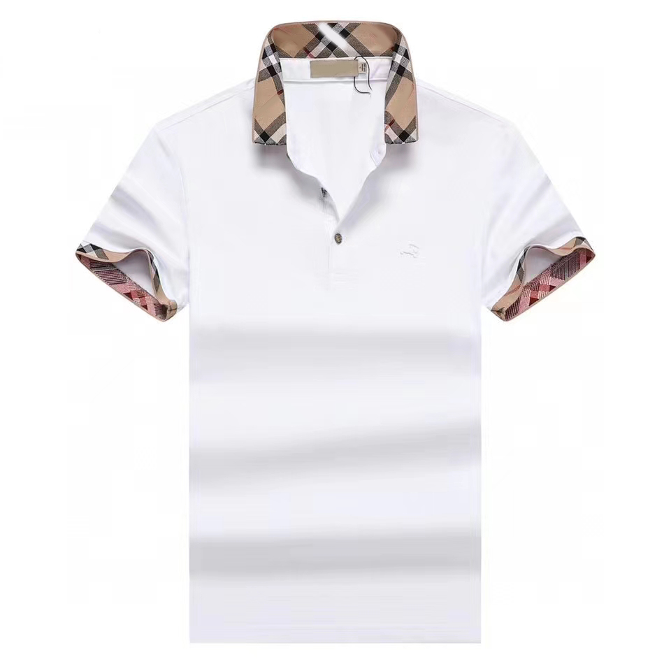 

2023Designer luxury Ba home short sleeve T-shirt men's fashion cotton lapel plaid b home polo shirt men's half sleeve men's -XXXL, Black