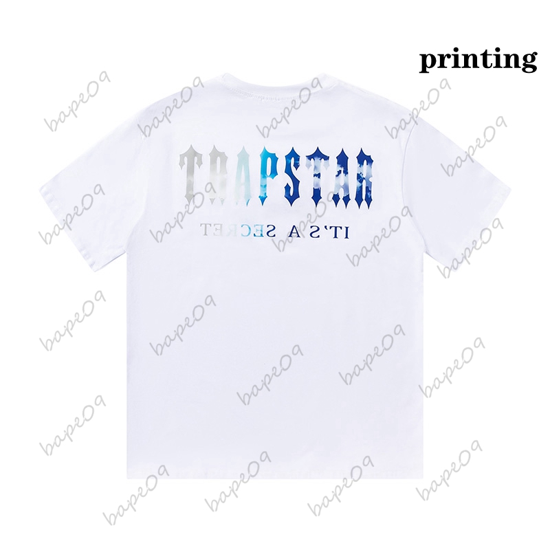 

Men Summer Trapstar T-shirt Rainbow Towel Embroidery Decoding Men t Shirt Men Black White Round Neck Tshirtsgxqt 112BCQRTYU, B 22