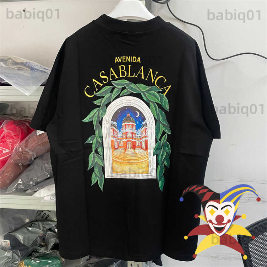 

Men's T-Shirts Castle Print Casablanca T Shirt Men Women High Quality Oversized T-shirt Top Tees T230321, 15