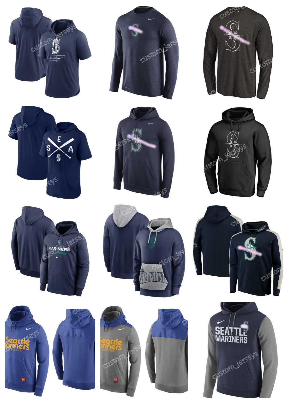 

Seattle''Mariners''Hoodie Men Women Youth Olive 2022 Salute to Service Therma Performance Pullover Custom Jersey Baseball Hoodie, #7
