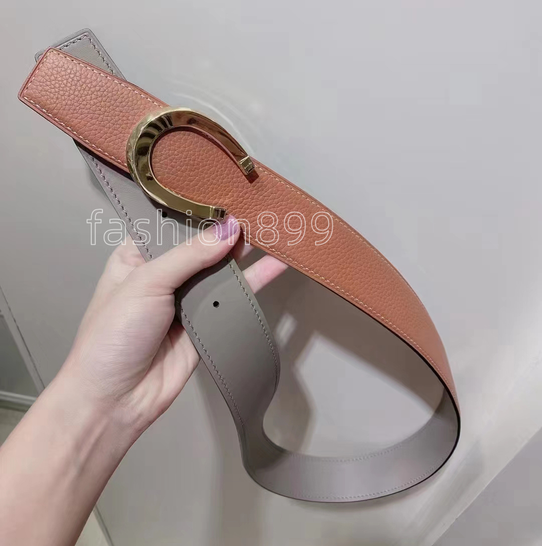 

Classics Men Belts Designer Mens and woman fashion Togo leather classic reversible belt black brown H gold silver buckles 38cm HT034, Customize