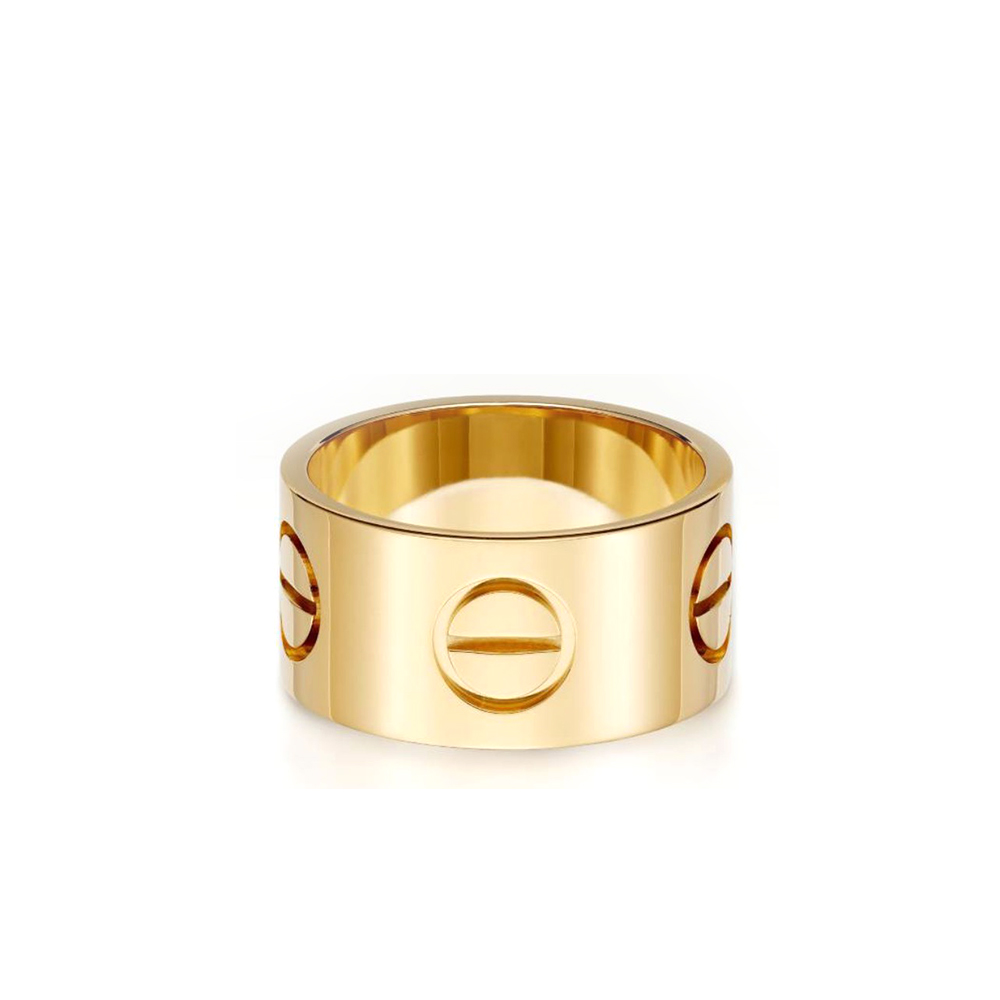 

11MM LOVE ring Couple rings for woman designer ring for man Gold plated 18K T0P quality official reproductions fashion classic style premium gifts with box 005