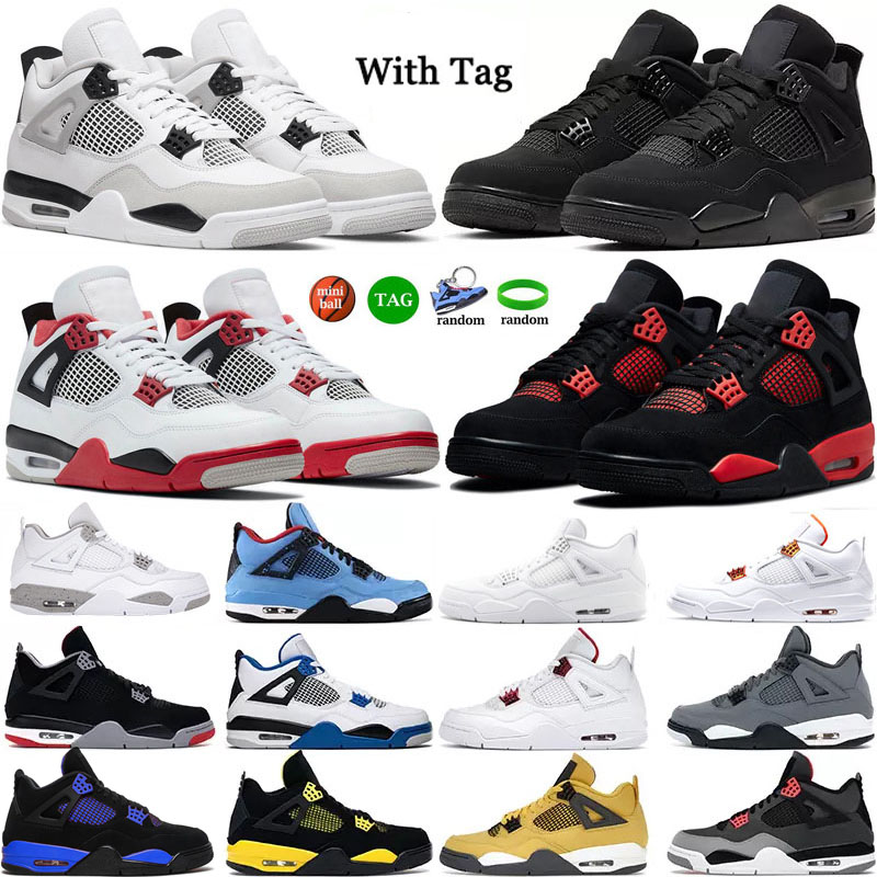 

4 4s basketball shoes with box Women Men military black cats cool grey pine green university blue white oreo seafoam pure money trainers sports sneakers 36-47, (8)