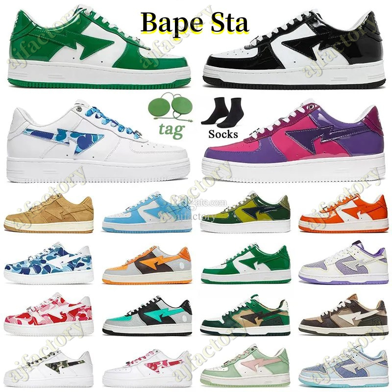 

Bapestas SK8 Sta running shoes SK8 Baped Designer bapesta camo black white green red orange camouflage men women trainers sports sneakers classic platform shoe, 27