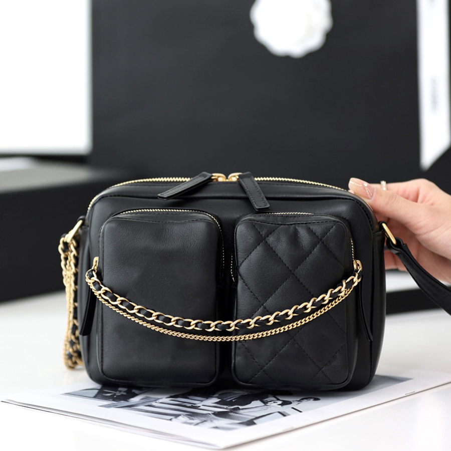 

TOP quality 1:1 Luxury Designer bags Camera Bag 20.5CM Genuine Leather Woman Shoulder bag With box C169