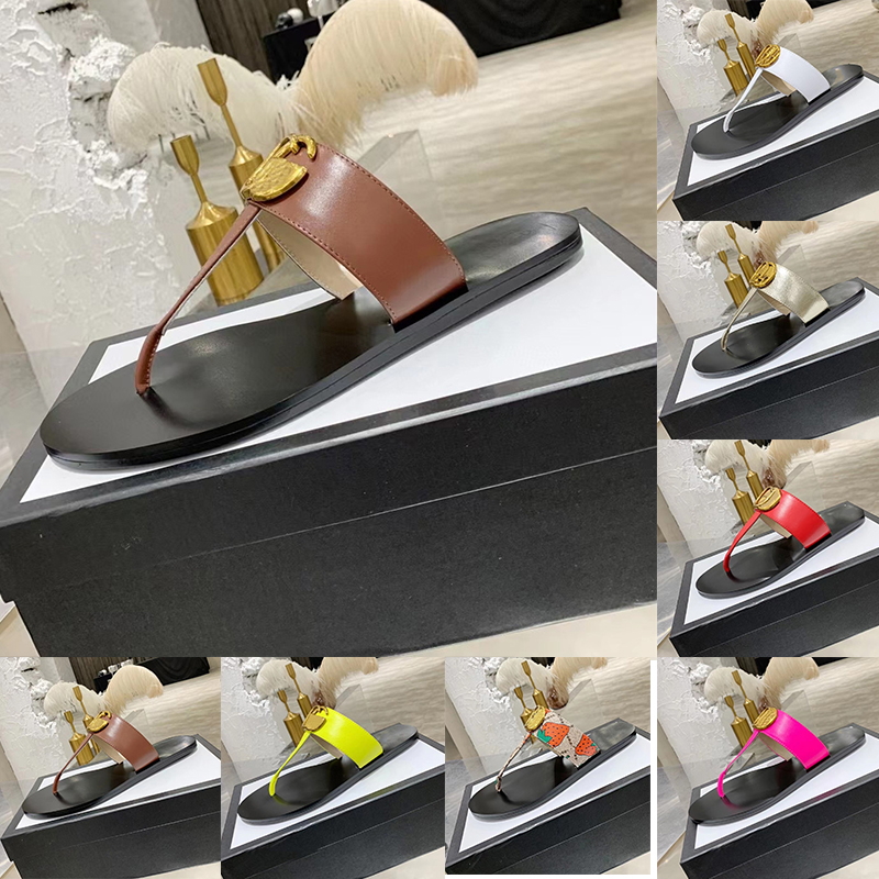 

Womens Leather Sandals Thongs Flip Flops Flat Slippers For Ladies Girls Fashion Luxury Summer Beach Shoes Black Brown White Rubber Mules Sandale G, 11