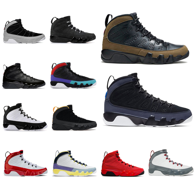 

Mens Trainers 9s Basketball Shoes Jumpman 9 Fir Red Particle Grey Olive Pearl Blue Anthracite Outdoor Jogging Sports Sneakers